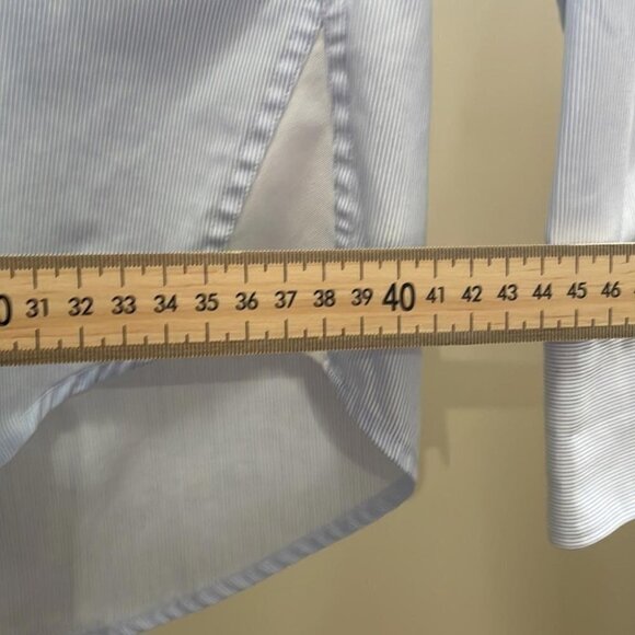 Hugo Boss Classic Business Casual Pinstriped Long Sleeve Button Down Blue - 39 - Picture 12 of 15